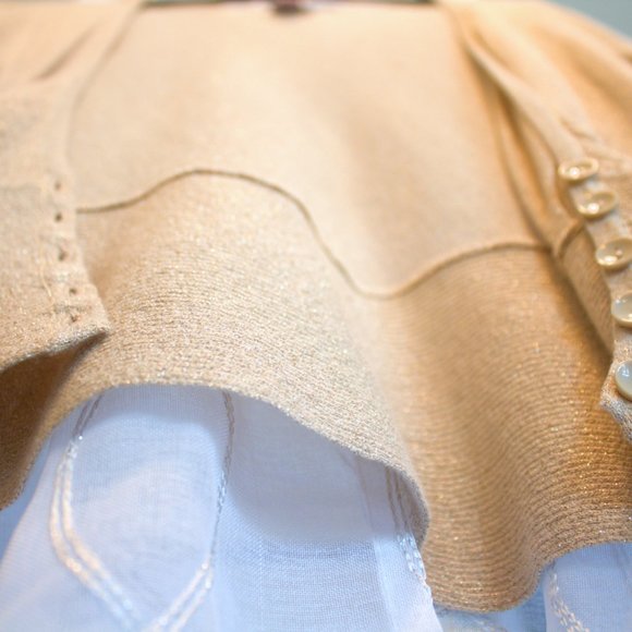 Worthington | Champagne Cardigan | Quartered Sleeve Sweater - Picture 5 of 6